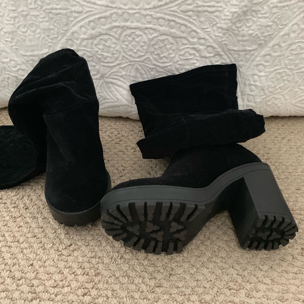 Over the knee black boots